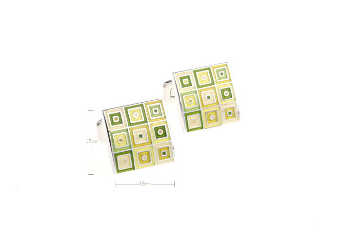 Squared Cufflinks  Multi Color Fashion Cufflinks Enamel Cufflinks Wholesale & Customized  CL680744