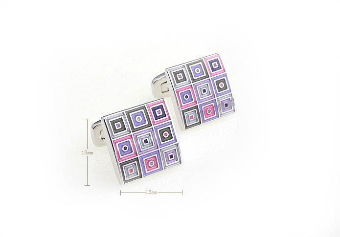 Squared Cufflinks  Multi Color Fashion Cufflinks Enamel Cufflinks Wholesale & Customized  CL680753