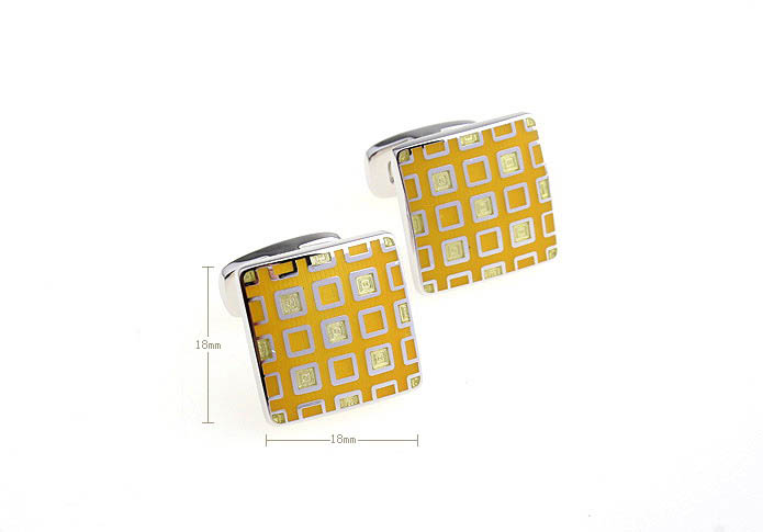  Yellow Lively Cufflinks Enamel Cufflinks Wholesale & Customized  CL680755