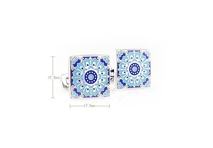 Greece pattern Cufflinks  Blue Elegant Cufflinks Enamel Cufflinks Wholesale & Customized  CL680877