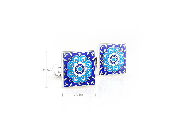 Greece pattern Cufflinks  Blue Elegant Cufflinks Enamel Cufflinks Wholesale & Customized  CL680884