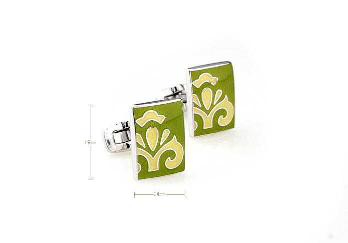 Greece pattern Cufflinks  Green Intimate Cufflinks Enamel Cufflinks Wholesale & Customized  CL680893