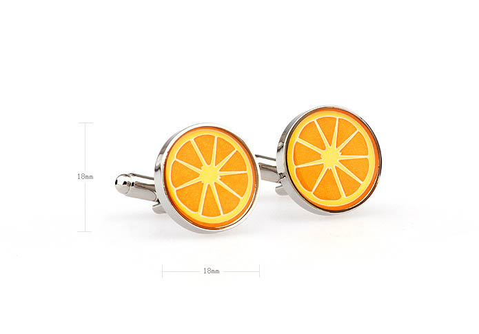 Lemon slices Cufflinks  Orange Cheerful Cufflinks Printed Cufflinks Food and Drink Wholesale & Customized  CL630749
