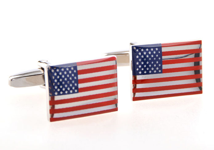 American flag Cufflinks  Multi Color Fashion Cufflinks Printed Cufflinks Flag Wholesale & Customized  CL654491