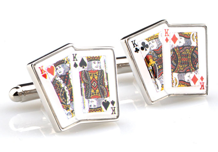 Poker K Cufflinks Multi Color Fashion Cufflinks Printed Cufflinks Gambling Wholesale & Customized CL654809