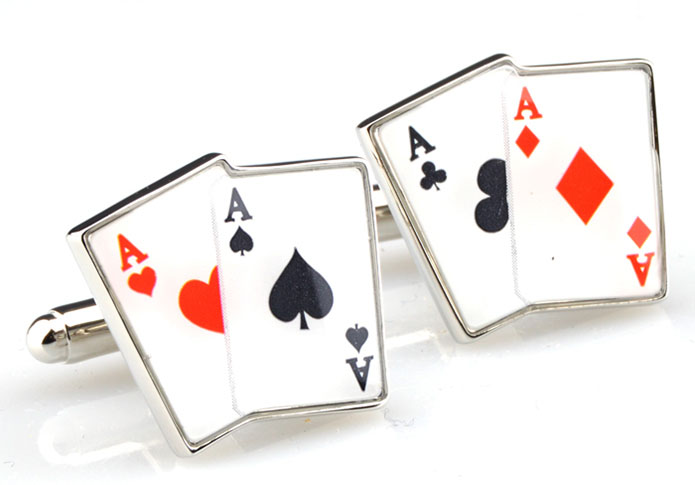 A poker Cufflinks Multi Color Fashion Cufflinks Printed Cufflinks Gambling Wholesale & Customized CL654814