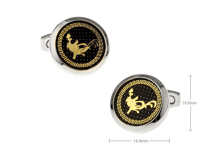 Chinese Zodiac Chicken Cufflinks  Gold Luxury Cufflinks Printed Cufflinks Constellation Wholesale & Customized  CL655642