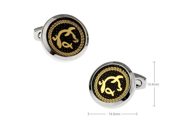 Chinese Zodiac Pig Cufflinks  Gold Luxury Cufflinks Printed Cufflinks Constellation Wholesale & Customized  CL655644