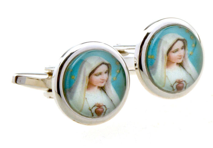 Virgin Mary Cufflinks  Multi Color Fashion Cufflinks Printed Cufflinks Religious and Zen Wholesale & Customized  CL656383