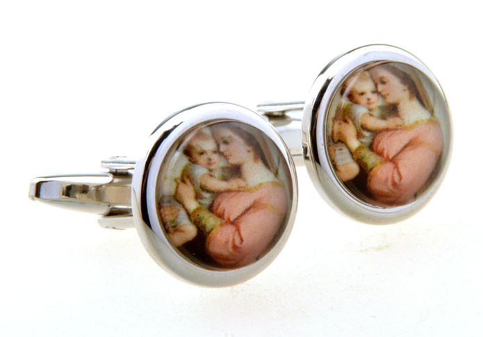 Virgin Mary Cufflinks  Multi Color Fashion Cufflinks Printed Cufflinks Religious and Zen Wholesale & Customized  CL656388