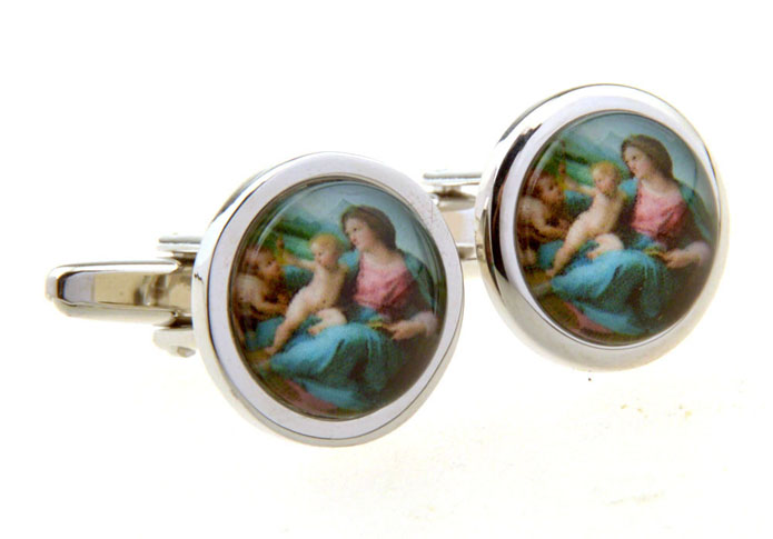 Virgin Mary Cufflinks  Multi Color Fashion Cufflinks Printed Cufflinks Religious and Zen Wholesale & Customized  CL656389