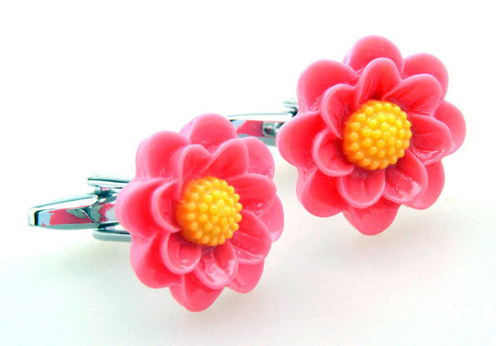 Sun Flower Cufflinks  Pink Charm Cufflinks Printed Cufflinks Wedding Wholesale & Customized  CL656392