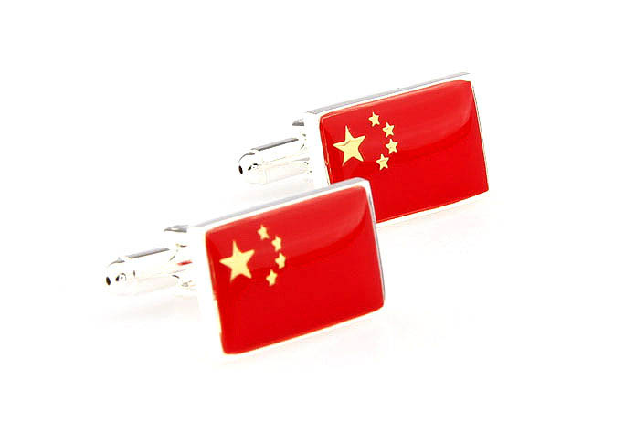 China Cufflinks  Red Festive Cufflinks Printed Cufflinks Flag Wholesale & Customized  CL662329