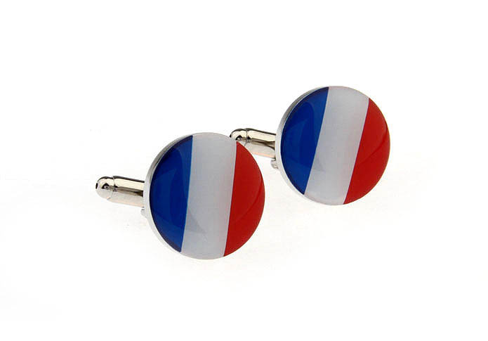 French flag Cufflinks  Multi Color Fashion Cufflinks Printed Cufflinks Flag Wholesale & Customized  CL670926