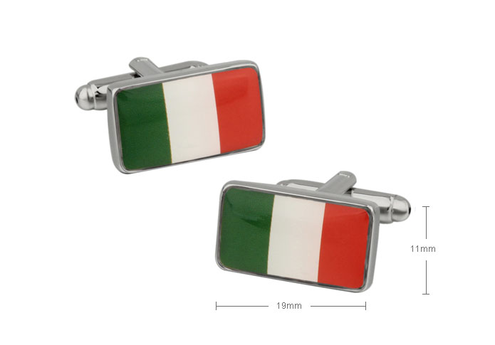 Italian Flag Cufflinks  Multi Color Fashion Cufflinks Printed Cufflinks Flag Wholesale & Customized  CL671863