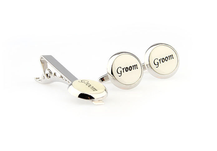 Groom Tie Clips  Black White Tie Clips Printed Tie Clips Wedding Wholesale & Customized  CL860767