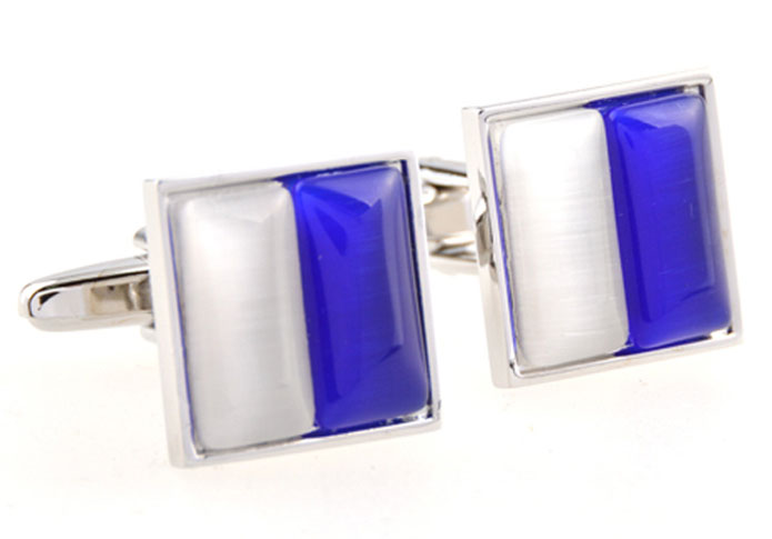 Blue White Cufflinks Gem Cufflinks Wholesale & Customized  CL654590