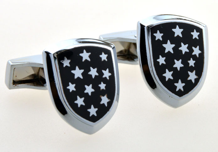 Star Shield Cufflinks Black Classic Cufflinks Gem Cufflinks Flags Wholesale & Customized CL654872