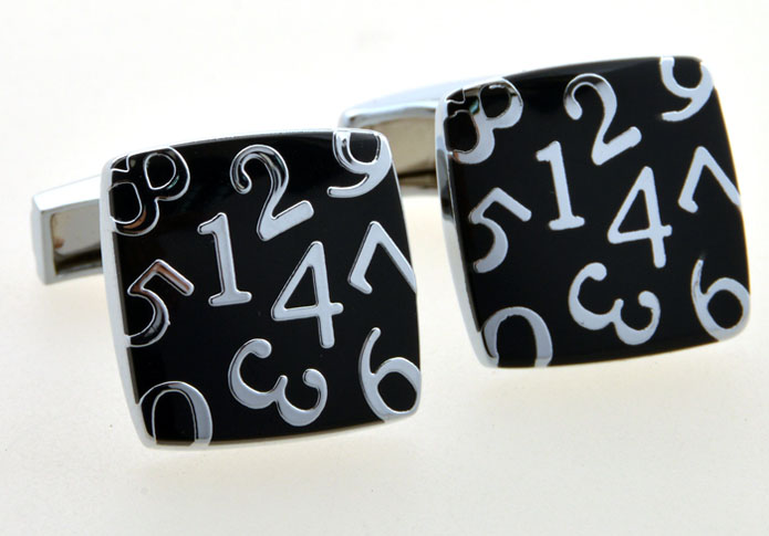Arabic numerals Cufflinks Black Classic Cufflinks Gem Cufflinks Symbol Wholesale & Customized CL654874
