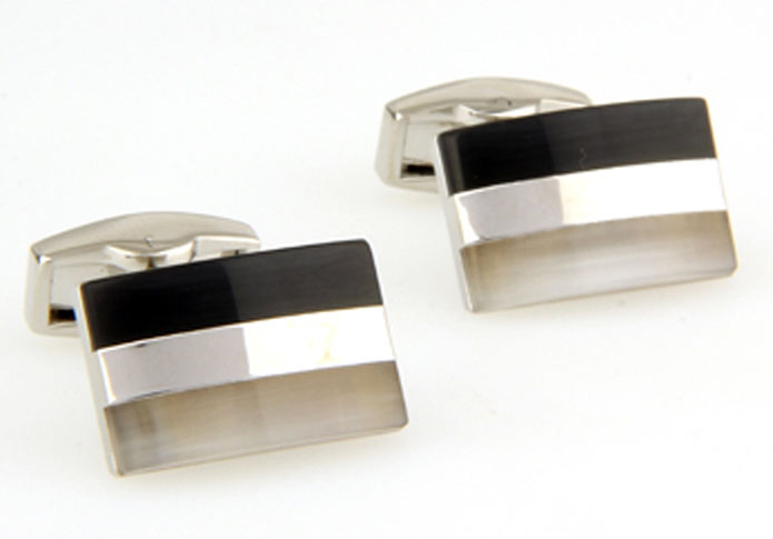 Black White Cufflinks Gem Cufflinks Wholesale & Customized CL655142