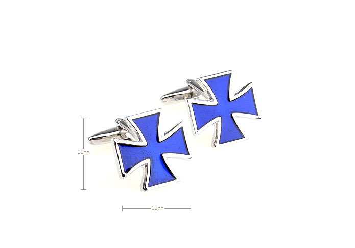 Cross Cufflinks  Blue Elegant Cufflinks Paint Cufflinks Religious and Zen Wholesale & Customized  CL610722