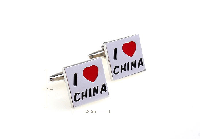 I LOVE CHINA Cufflinks  Multi Color Fashion Cufflinks Paint Cufflinks Symbol Wholesale & Customized  CL610727