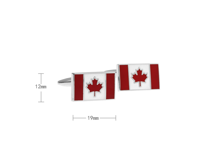 Canadian flag Cufflinks  Multi Color Fashion Cufflinks Paint Cufflinks Flag Wholesale & Customized  CL610807