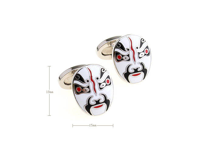Peking Opera Mask Cufflinks  Multi Color Fashion Cufflinks Paint Cufflinks Music Wholesale & Customized  CL640954