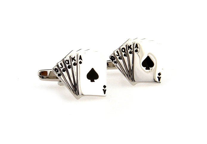 Poker straight Cufflinks  Black Classic Cufflinks Paint Cufflinks Gambling Wholesale & Customized  CL651491