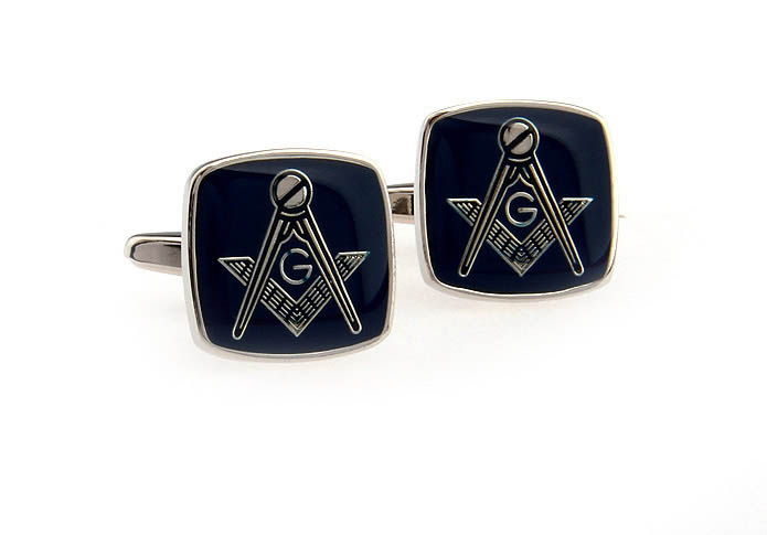 Masonic symbol Cufflinks  Blue Elegant Cufflinks Paint Cufflinks Wholesale & Customized  CL651498