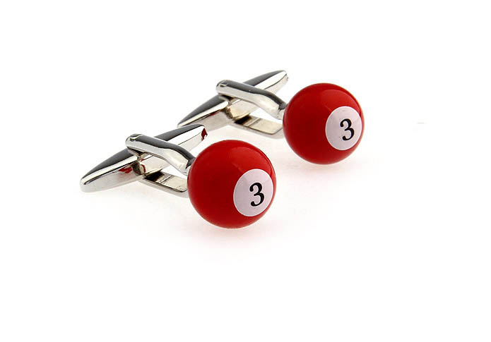 Billiards Red 3 Cufflinks  Multi Color Fashion Cufflinks Paint Cufflinks Sports Wholesale & Customized  CL651542