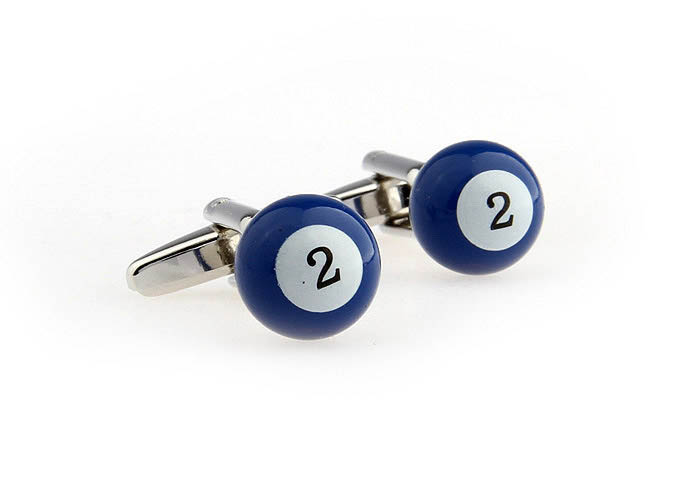 Billiards Blue 2 Cufflinks  Multi Color Fashion Cufflinks Paint Cufflinks Sports Wholesale & Customized  CL651584