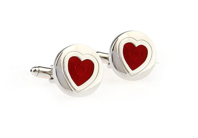 Heart Valentine's Day Cufflinks  Red Festive Cufflinks Paint Cufflinks Recreation Wholesale & Customized  CL651663