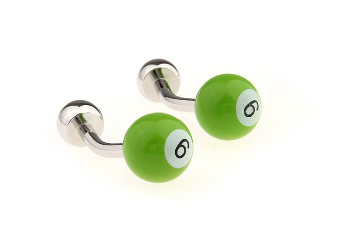 Billiards Green 8 Cufflinks  Multi Color Fashion Cufflinks Paint Cufflinks Sports Wholesale & Customized  CL651729