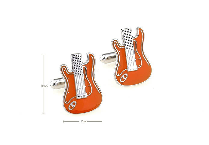 Guitar Cufflinks  Orange Cheerful Cufflinks Paint Cufflinks Music Wholesale & Customized  CL651842