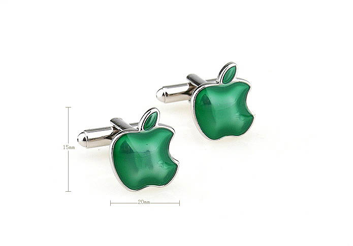 Green Apple APPLE Cufflinks  Green Intimate Cufflinks Paint Cufflinks Food and Drink Wholesale & Customized  CL651844