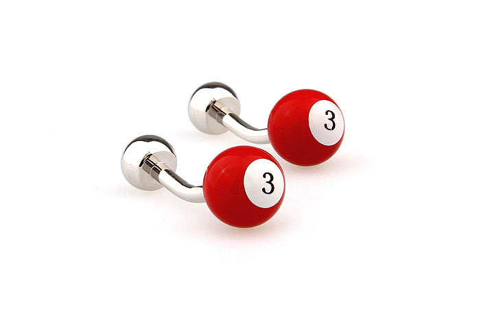 Billiards Red 3 Cufflinks  Multi Color Fashion Cufflinks Paint Cufflinks Sports Wholesale & Customized  CL651863