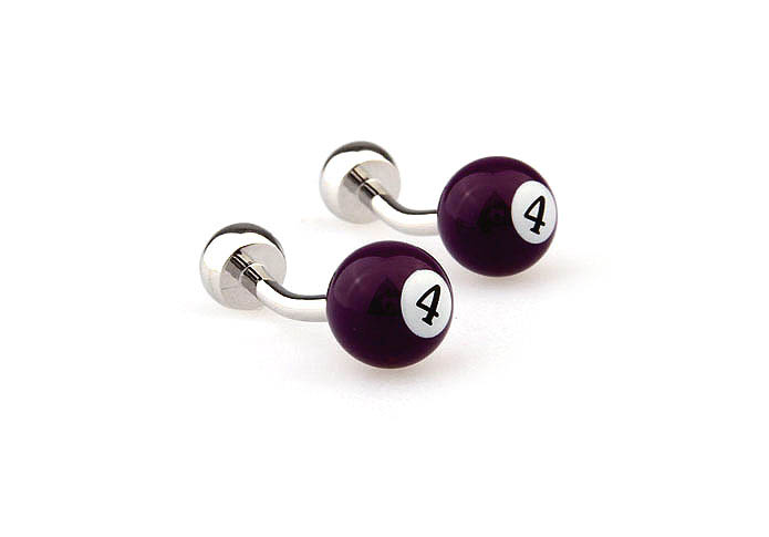 Billiards purple 4 Cufflinks  Multi Color Fashion Cufflinks Paint Cufflinks Sports Wholesale & Customized  CL651864
