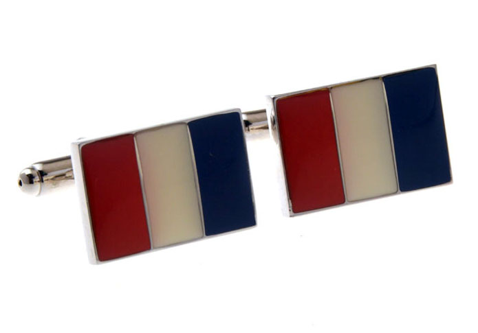 French flag Cufflinks  Multi Color Fashion Cufflinks Paint Cufflinks Flag Wholesale & Customized  CL653273