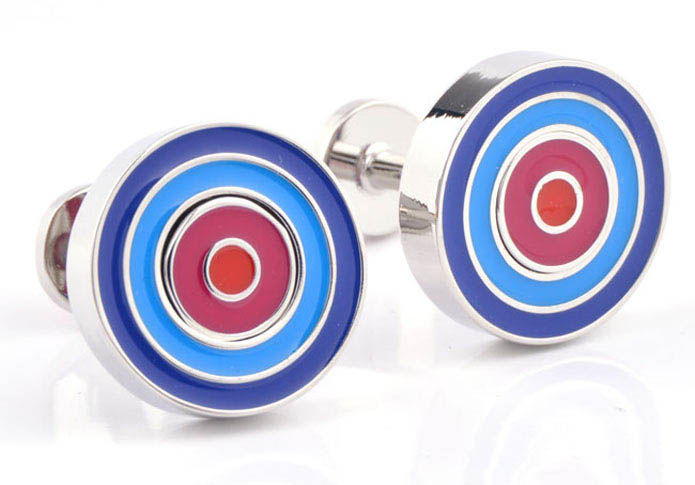 Sided circular target Cufflinks  Multi Color Fashion Cufflinks Paint Cufflinks Sports Wholesale & Customized  CL653955