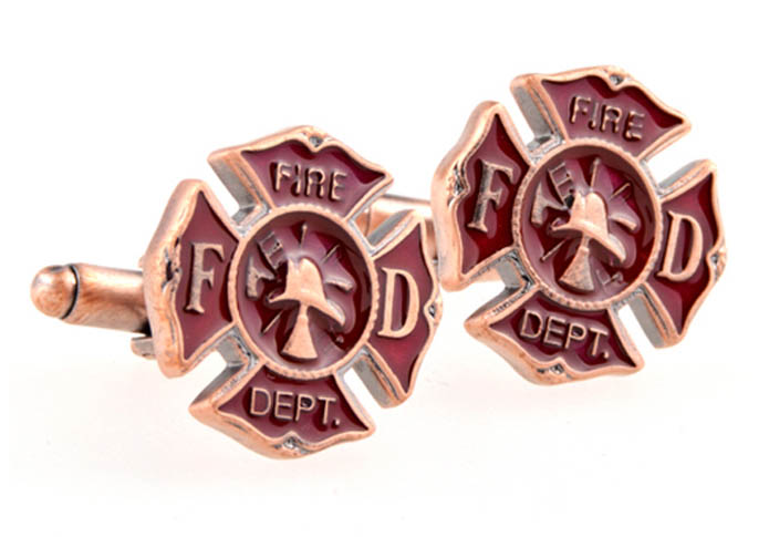 Fire Department Shaped  Cufflinks  Bronzed Classic Cufflinks Paint Cufflinks Flags Wholesale & Customized  CL654030