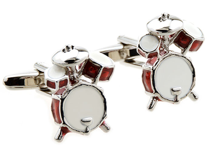 The drums Cufflinks  Red Festive Cufflinks Paint Cufflinks Music Wholesale & Customized  CL654466