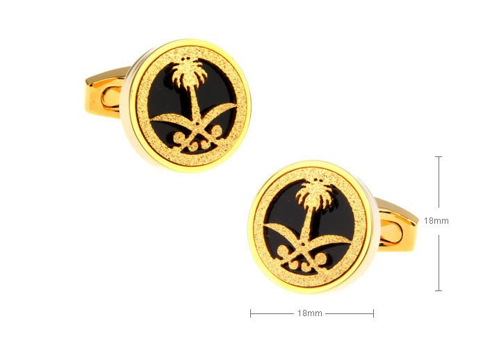 Emblem of Saudi Arabia Cufflinks  Gold Luxury Cufflinks Paint Cufflinks Flags Wholesale & Customized  CL654552