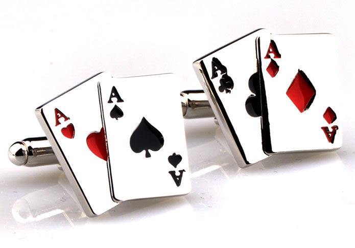 A poker Cufflinks Multi Color Fashion Cufflinks Paint Cufflinks Gambling Wholesale & Customized CL654894