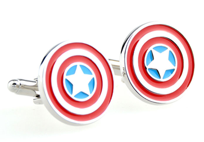 Captain American shield Cufflinks Multi Color Fashion Cufflinks Paint Cufflinks Flags Wholesale & Customized CL654938