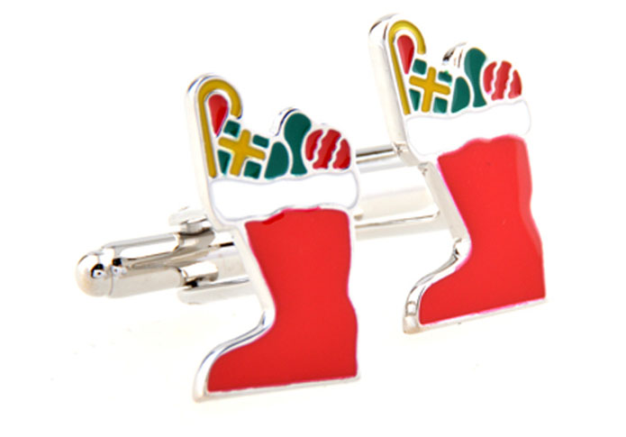 Christmas red boots Cufflinks Multi Color Fashion Cufflinks Paint Cufflinks Flags Wholesale & Customized CL654943