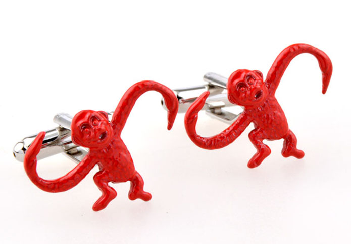 The long arm of the monkey Cufflinks Red Festive Cufflinks Paint Cufflinks Animal Wholesale & Customized CL654960