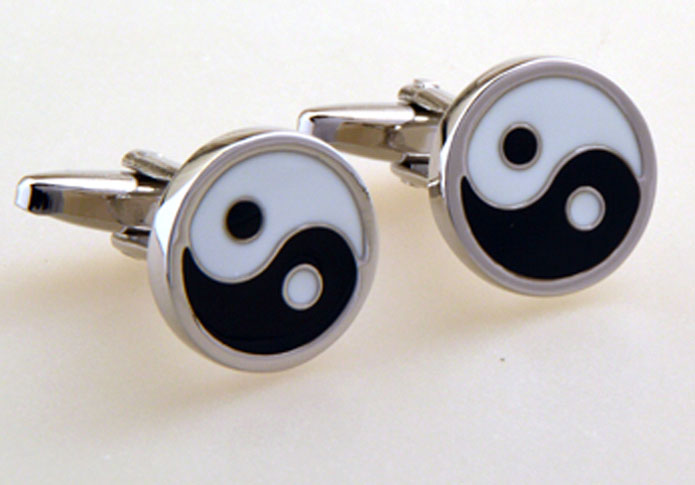 Tai Chi Cufflinks Black White Cufflinks Paint Cufflinks Religious and Zen Wholesale & Customized CL655186