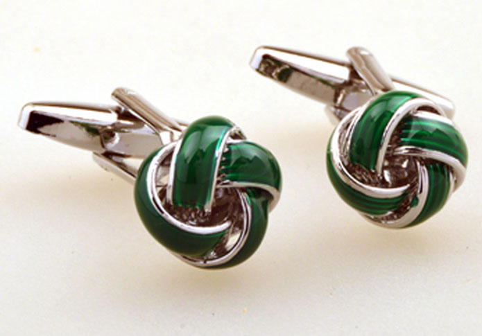 Green Intimate Cufflinks Paint Cufflinks Knot Wholesale & Customized CL655236