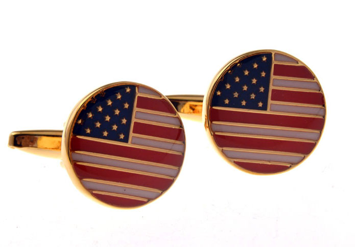 American Flag Cufflinks  Gold Luxury Cufflinks Paint Cufflinks Flag Wholesale & Customized  CL655684